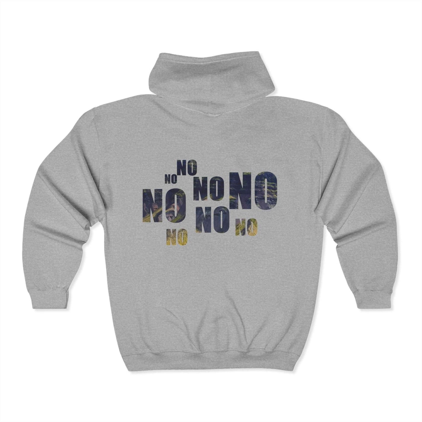 Unisex Heavy Blend™ Yes and No Print Full Zip Hooded Sweatshirt - A Pretty Print