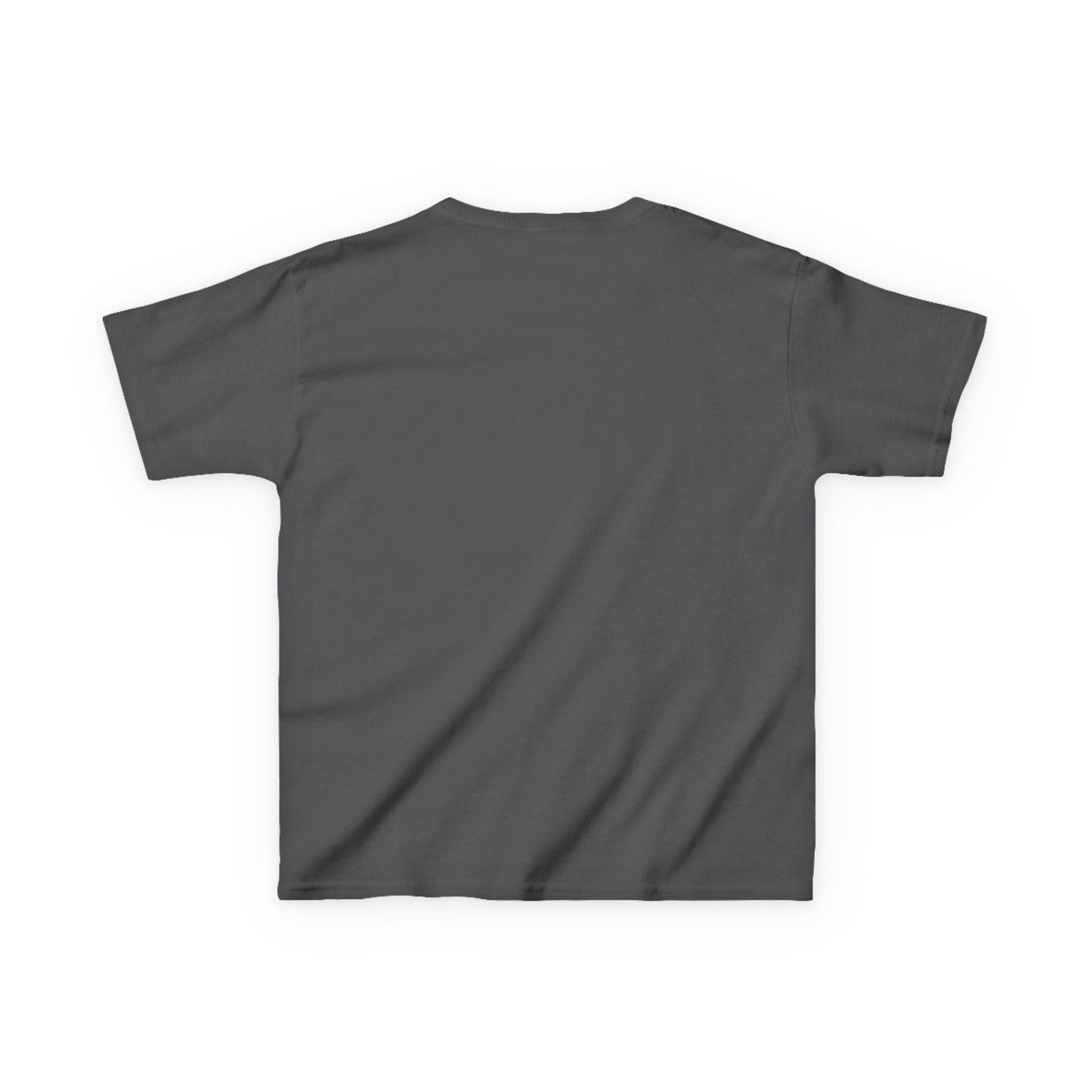 Kids Tee in solid gray, soft cotton, durable design for boys and girls.