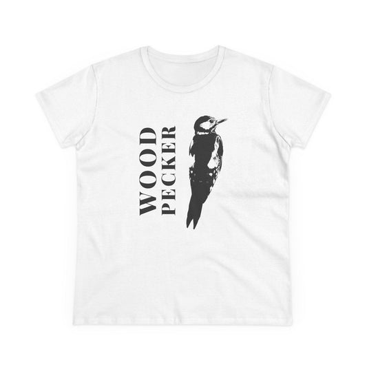 Woodpecker Graphic Tee, Nature Lover Shirt, Casual Women's Shirt, Birdwatching - A Pretty Print