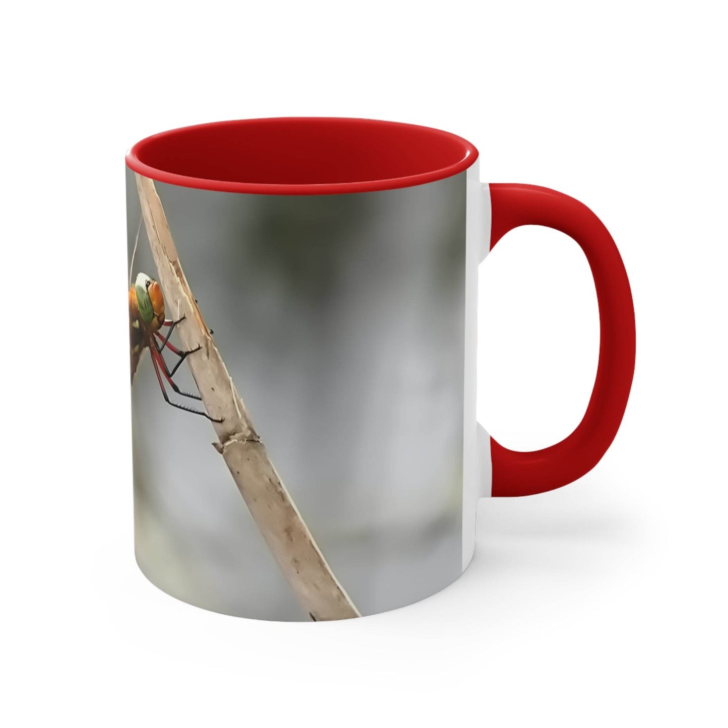 Pretty Dragonfly Design, White Ceramic