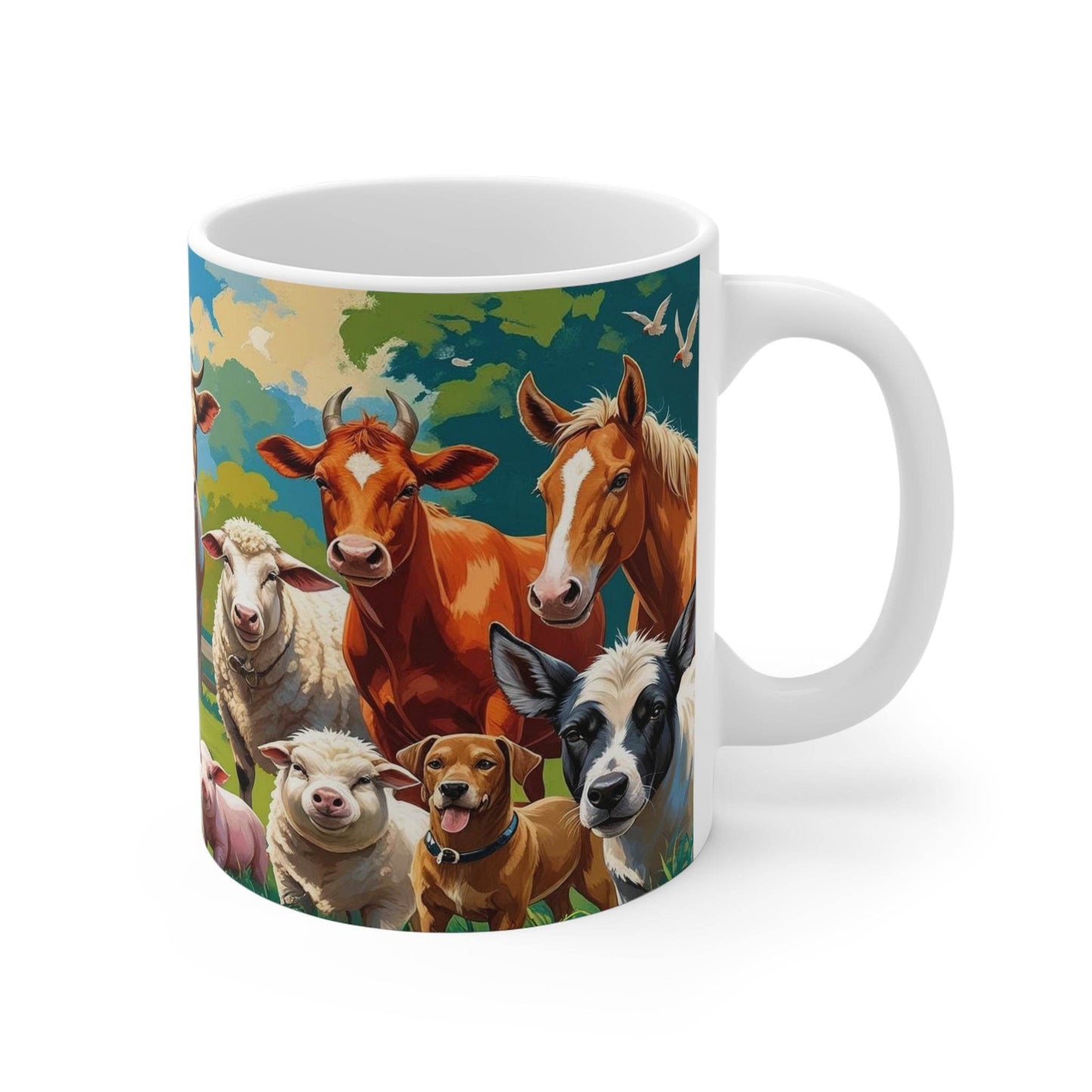 Mug Farm Animals Ceramic Cup - Gift for Animal Lovers - A Pretty Print
