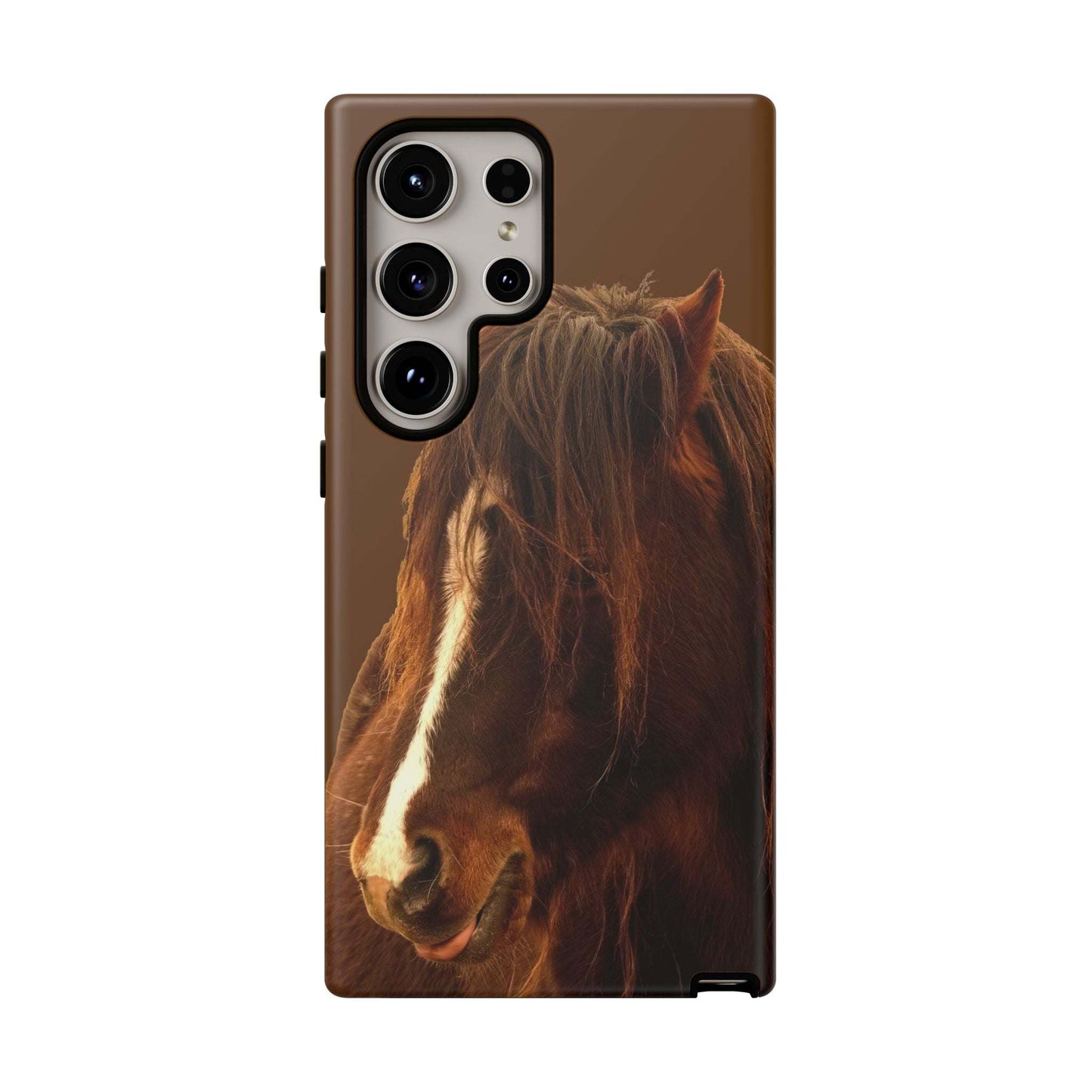 Phone case for horse lovers with full ink wrap depicting a horse, durable and shock-absorbent design.