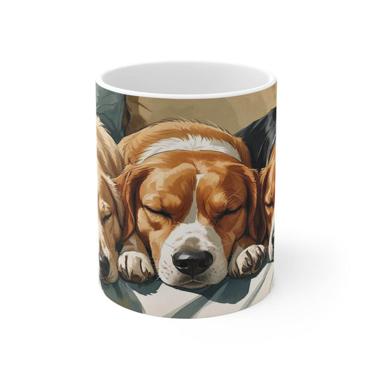 Mug - Three Dogs Sleeping on a Couch - A Pretty Print