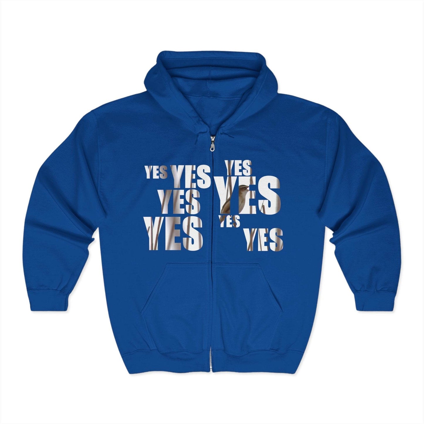 Unisex Heavy Blend™ Yes and No Print Full Zip Hooded Sweatshirt - A Pretty Print