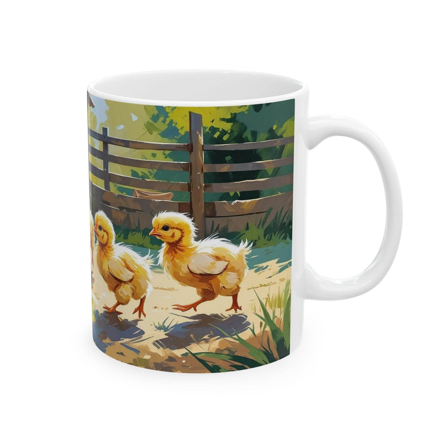 Mug - Chicken with Cute Little Chicks Coffee Cup - A Pretty Print