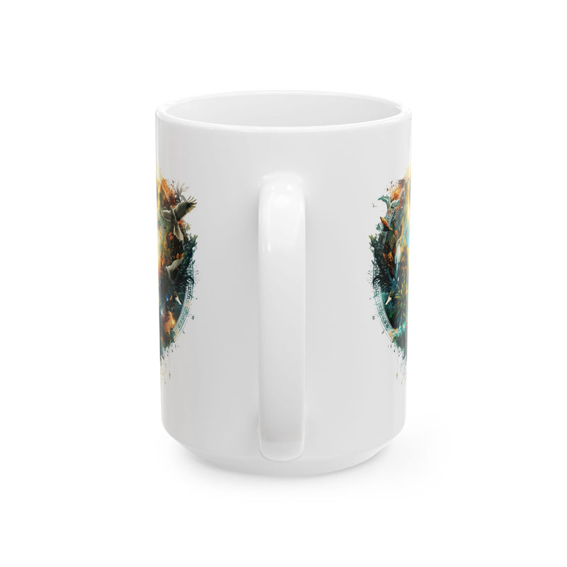 Adventure Landscape Ceramic Mug — Fantasy Nature Compass Design (11oz, 15oz)