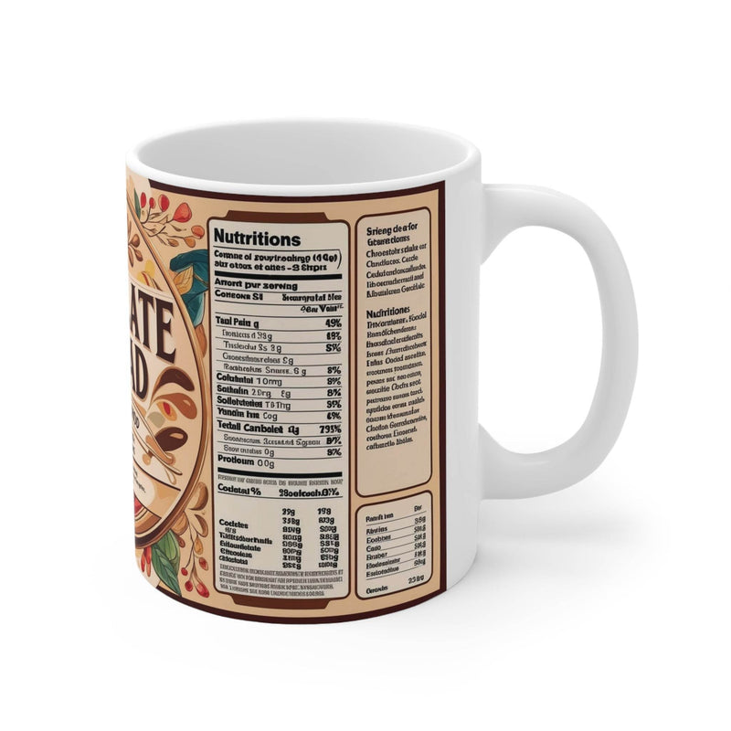 Hochwertiger 325ml Kaffeebecher im Schokoladenaufstrich-Design mit praktischem Henkel, eine tolle Geschenkidee für Schokofans.