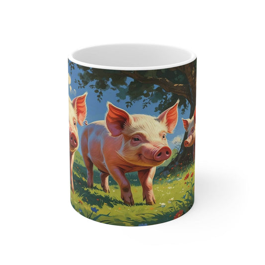 Pigs Mug - Ceramic Coffee Cup - A Pretty Print
