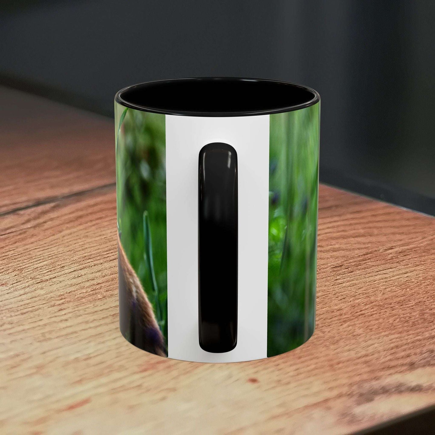 Fox-inspired accent coffee mug with nature design, perfect for wildlife lovers and home decor.