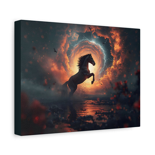 Mystic Stallion Canvas Wall Art - Horse Sunset Fantasy