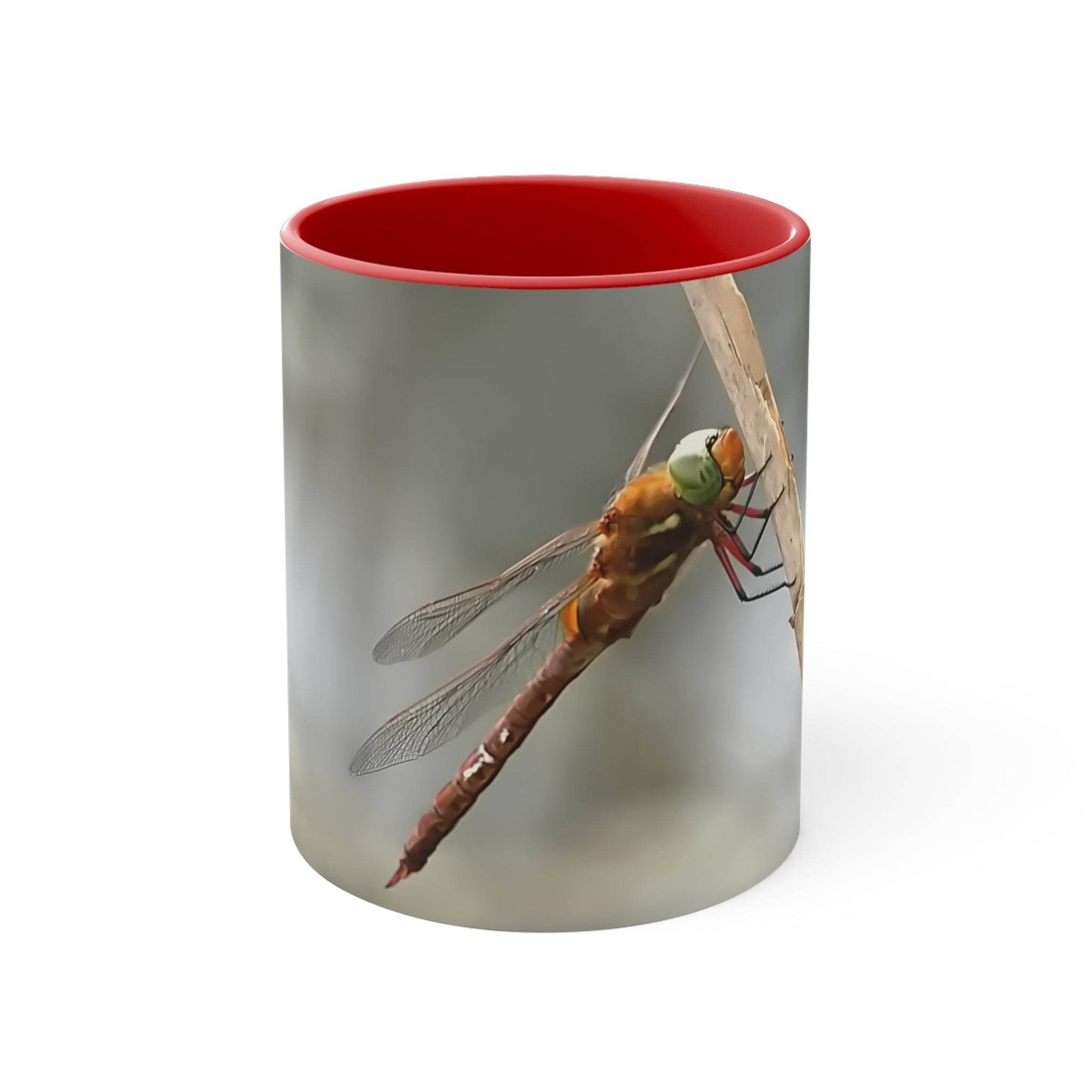 Pretty Dragonfly Design, White Ceramic