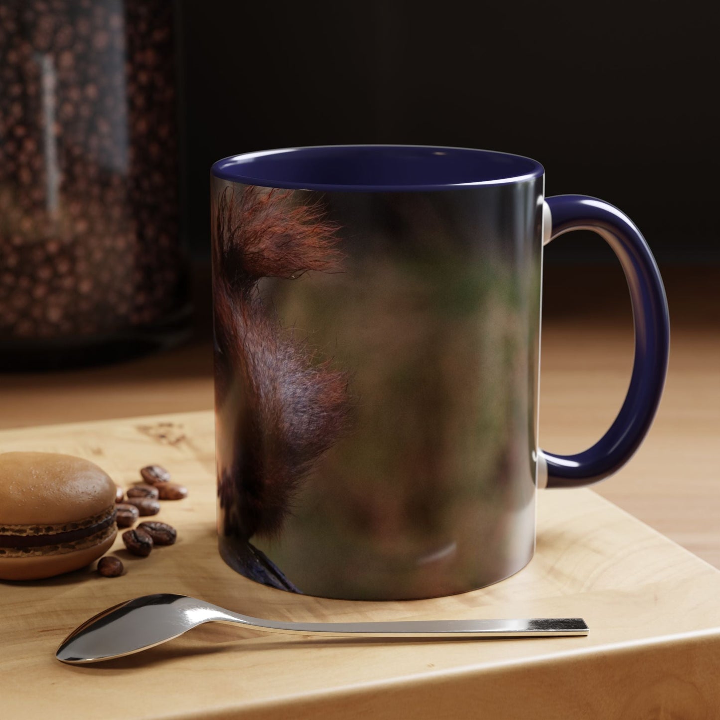 Adorable Squirrel Ceramic Mug with nature illustration, 11oz, ideal nature lover gift.