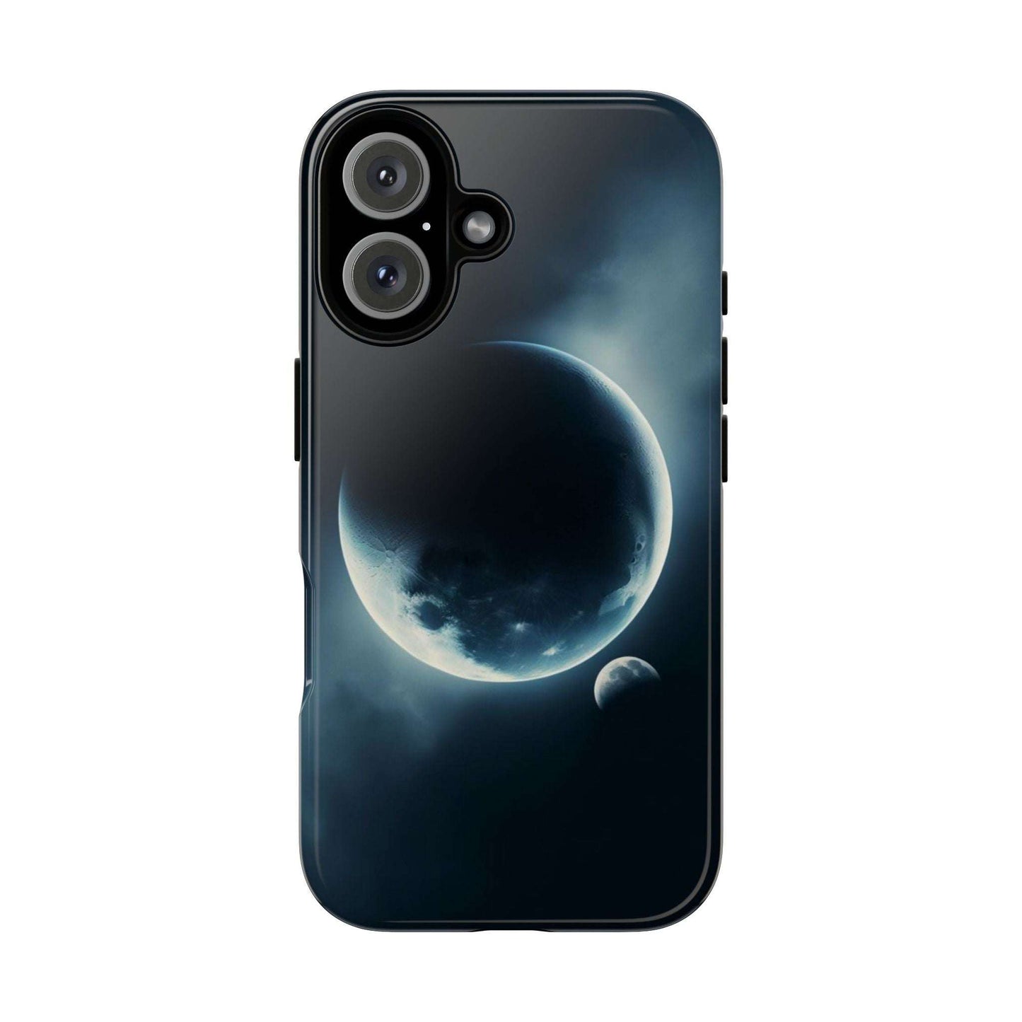 Tough phone case with Planet Earth and Moon design, space-themed, durable and impact-resistant, ideal for space enthusiasts.