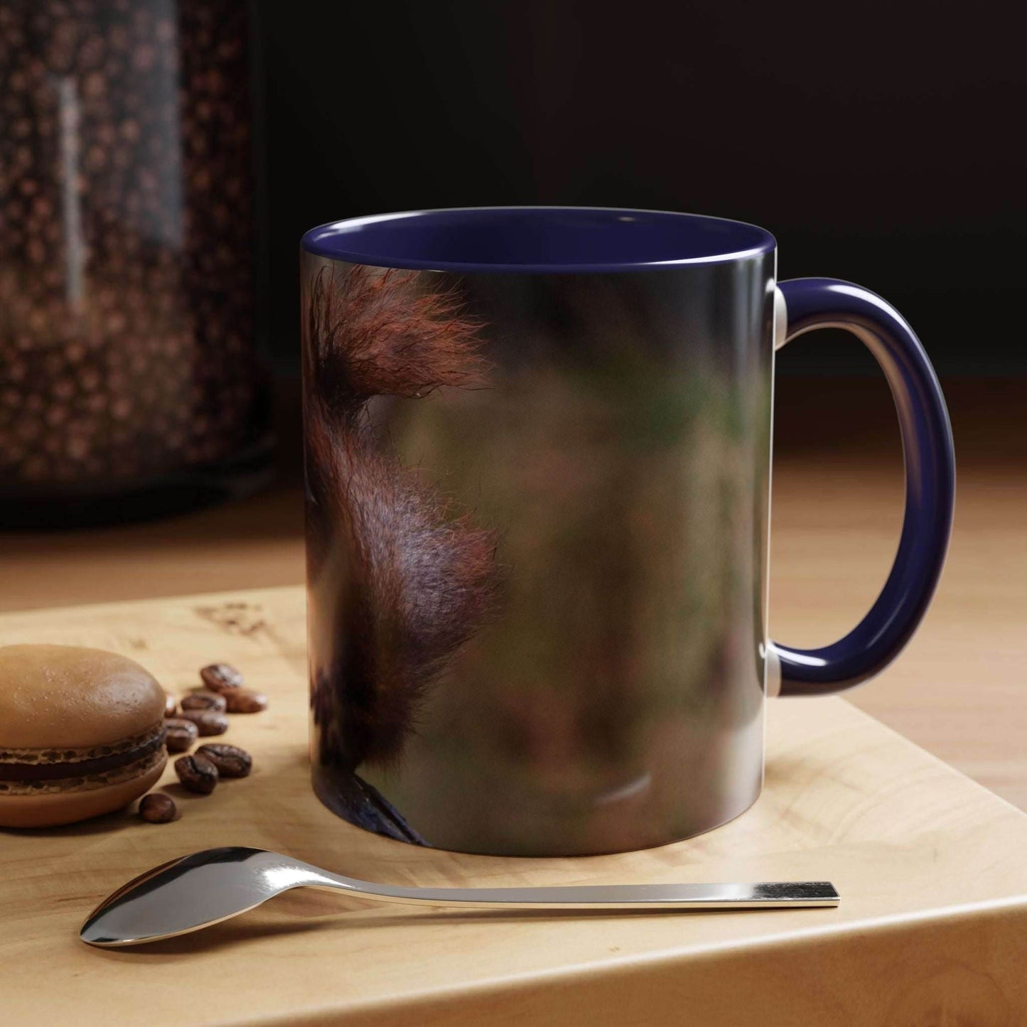 Squirrel Coffee Mug with cute design, perfect gift for nature lovers.