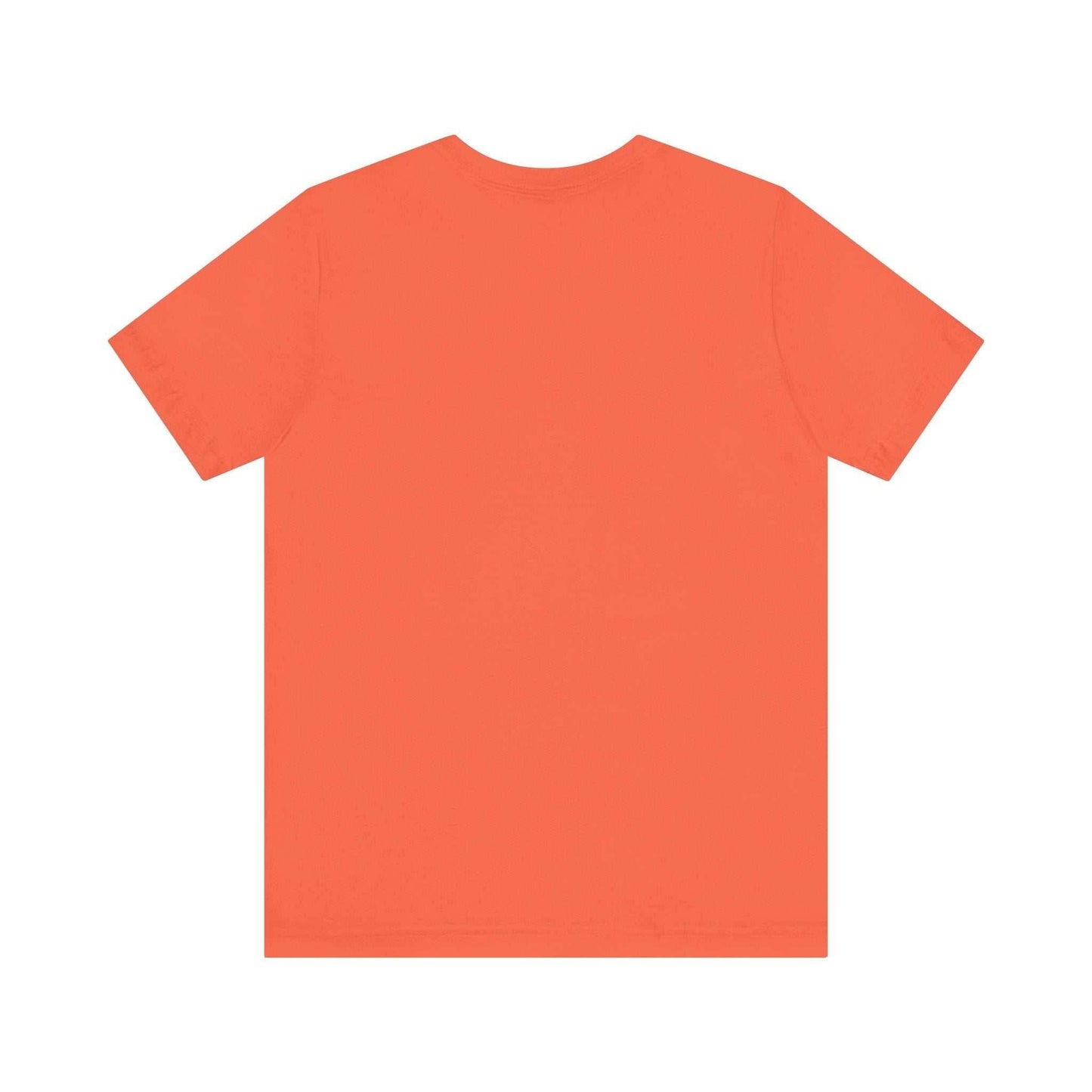 Unisex coral tee with 'I Be-leaf In Nature' motif, eco-friendly fashion.