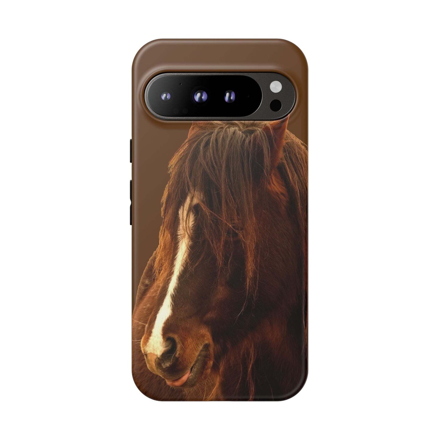 Protective phone case for horse lovers with horse design, durable materials, and shock absorption.