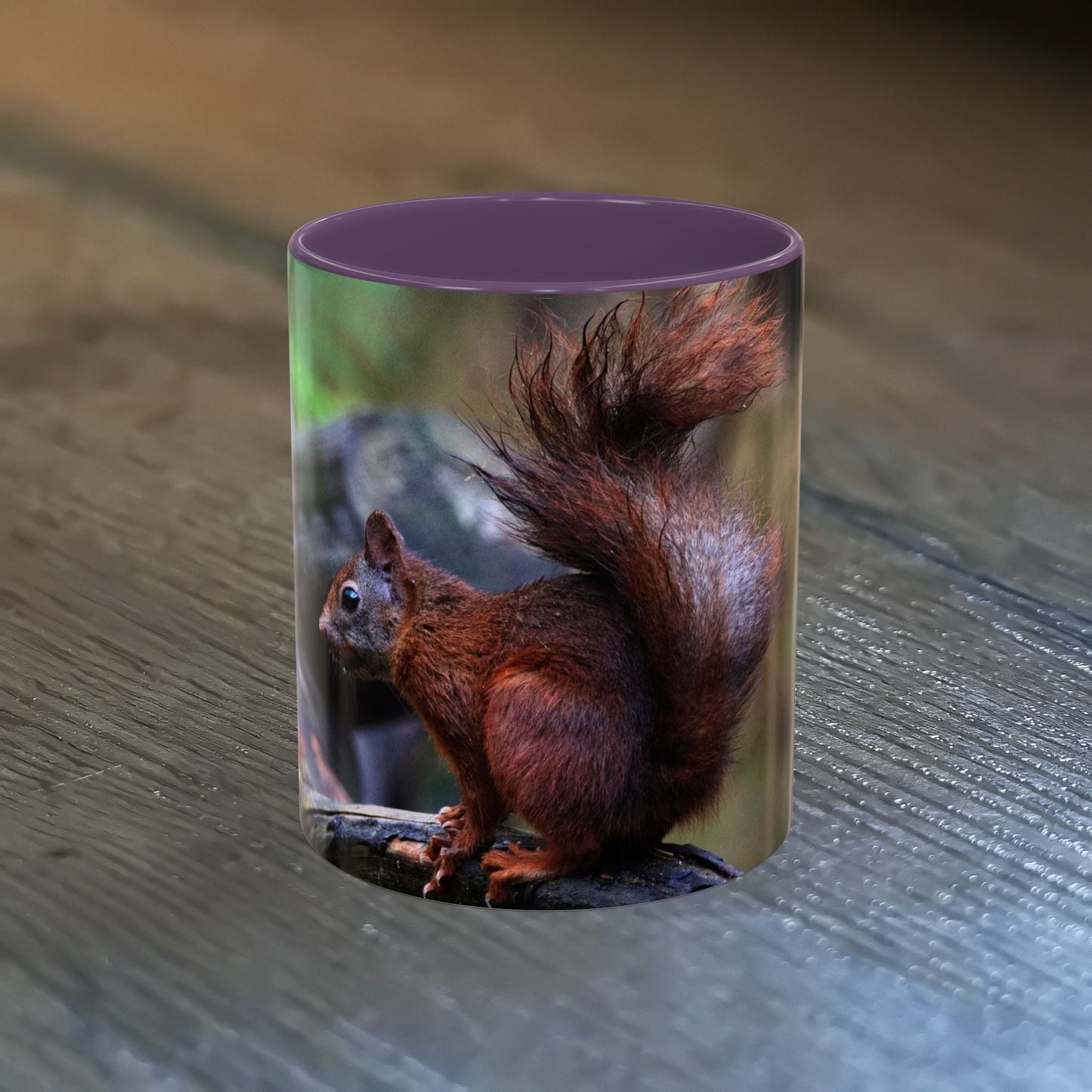 Adorable Squirrel Ceramic Mug - 11oz, nature-inspired gift with squirrel illustration.