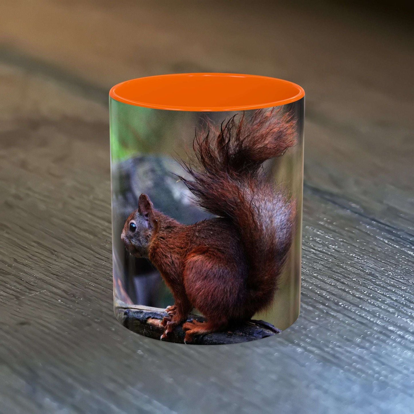 Adorable Squirrel Ceramic Mug - 11oz nature-inspired gift with squirrel illustration.