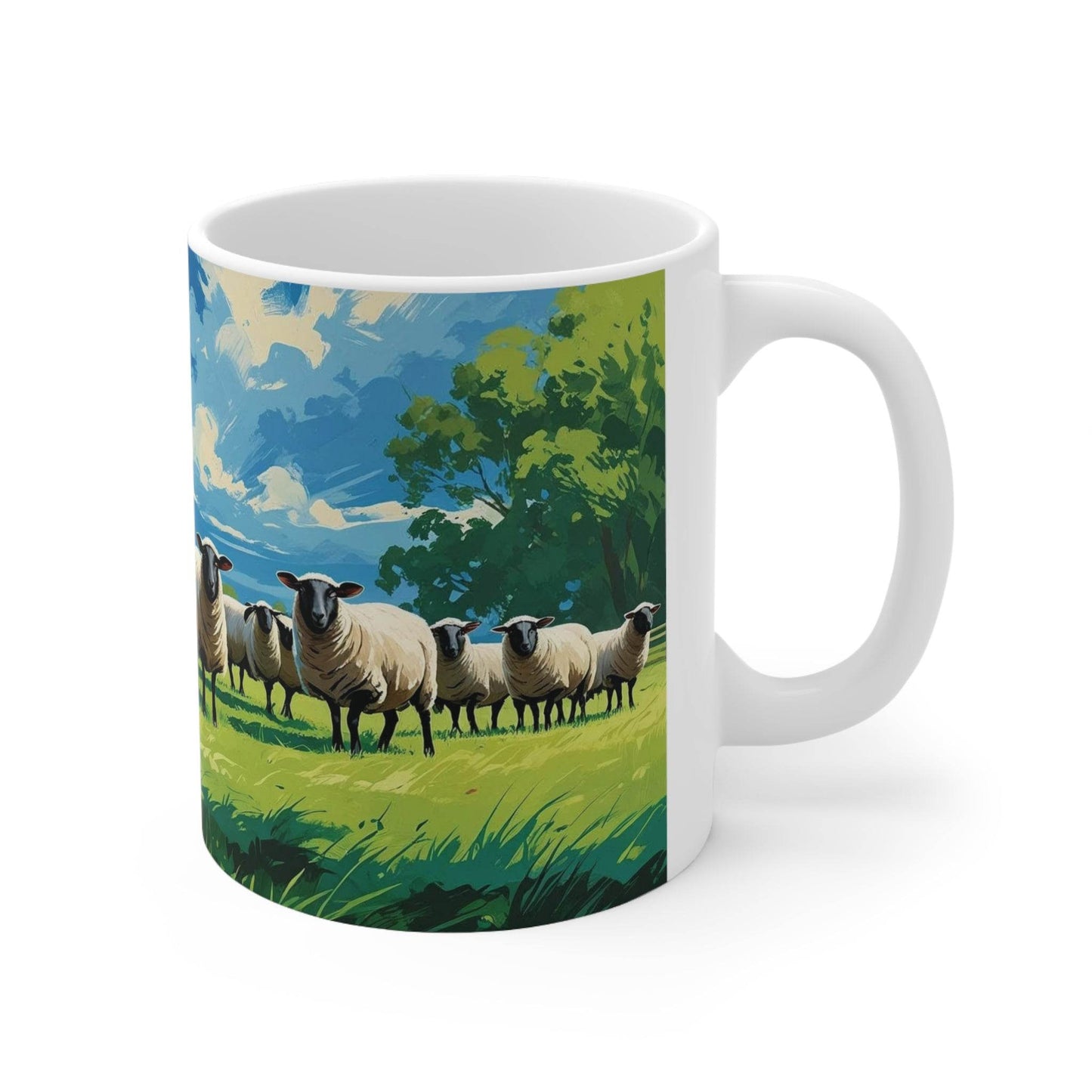 Mug - Curious Sheep - Ceramic Coffee Cup - A Pretty Print