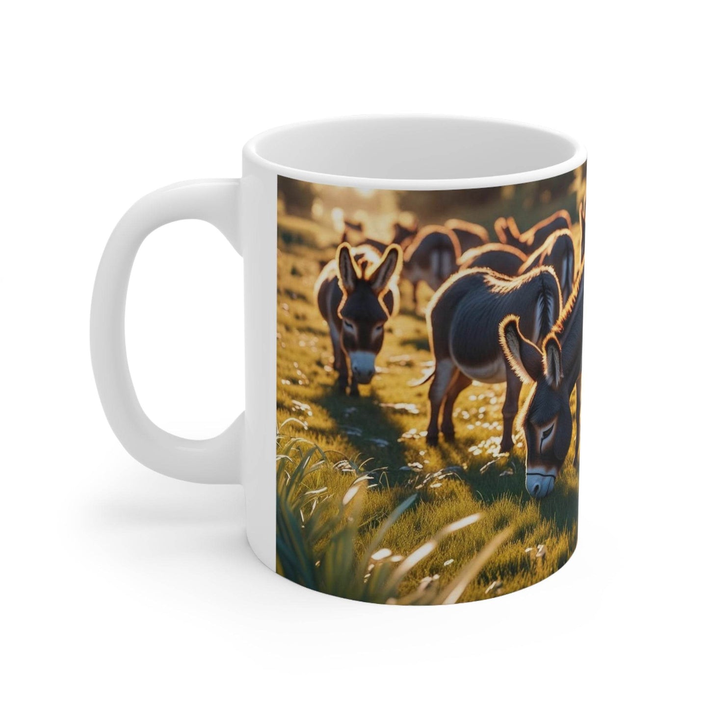 Mug - Grazing Donkeys Ceramic Coffee Cups - A Pretty Print