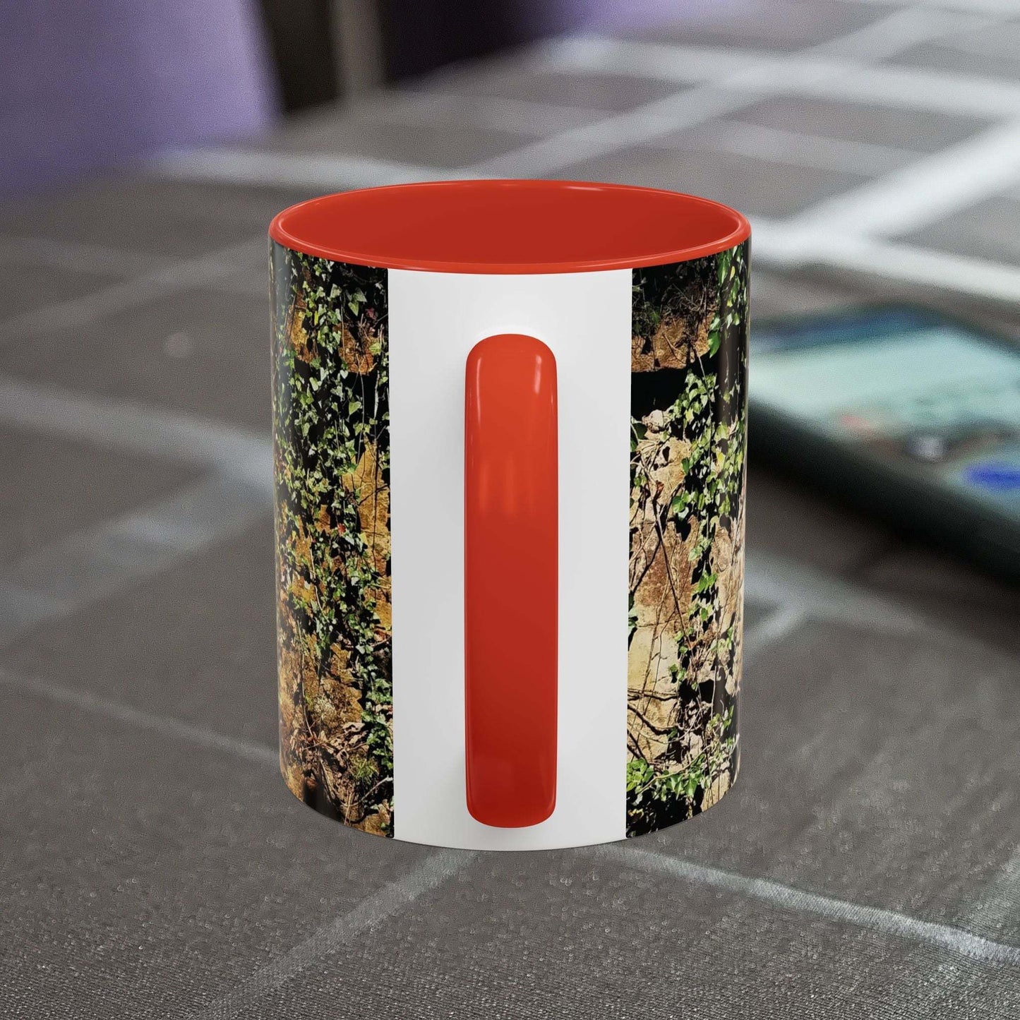 Overgrown Rocks Adventure Mug with nature-inspired design, perfect for climbers and outdoor enthusiasts.
