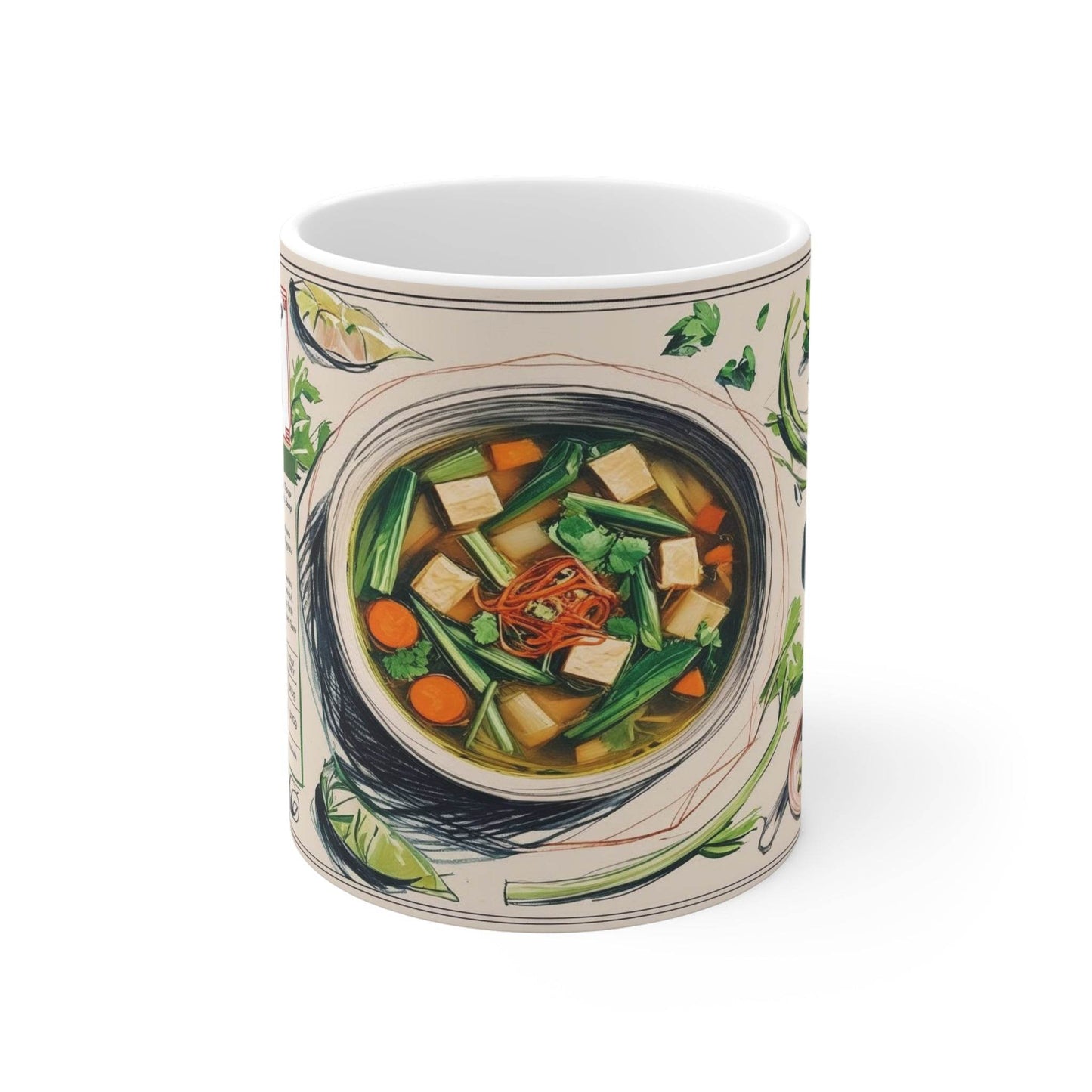 Coffee Cups - Tasty Chinese Vegetable Soup Design - A Pretty Print