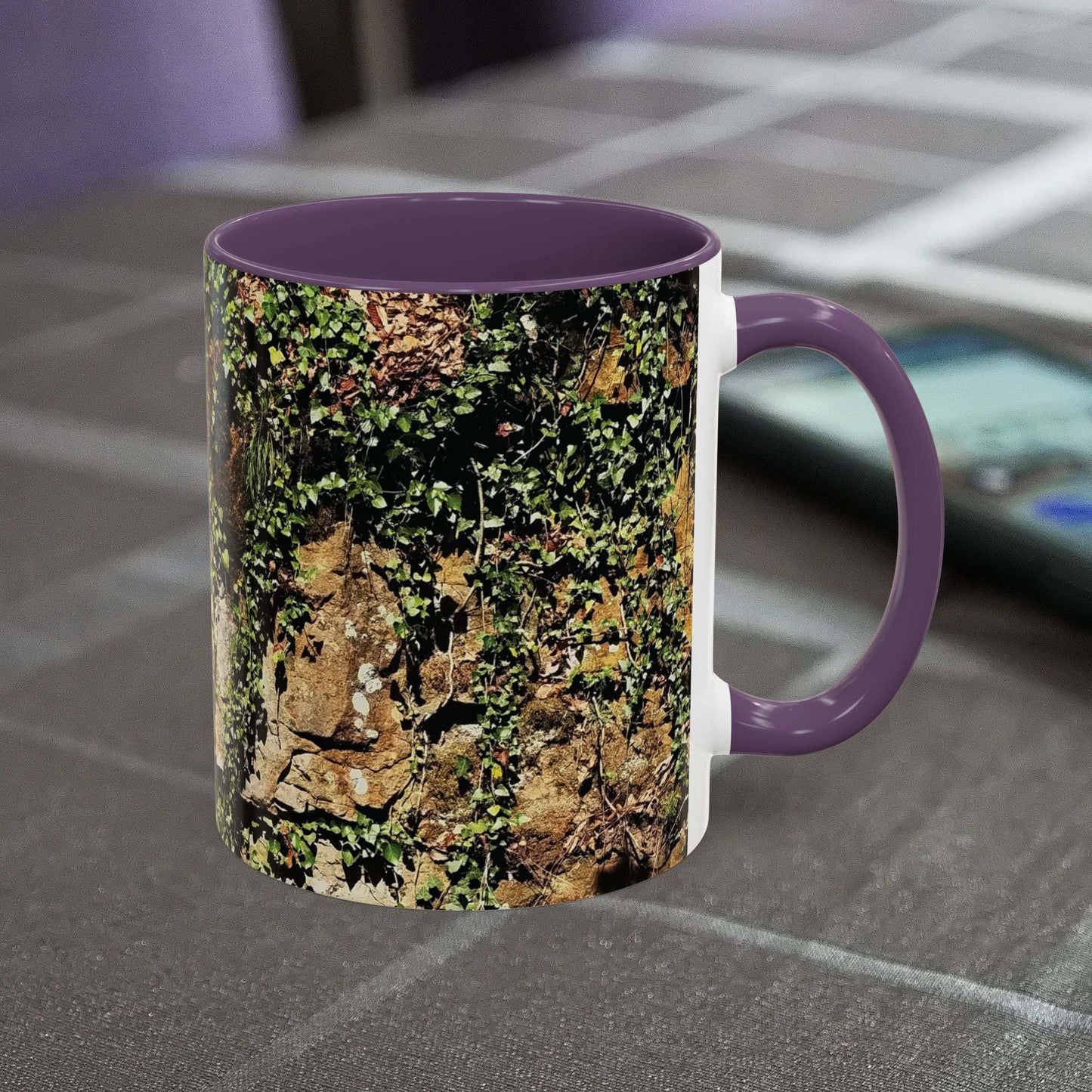 Overgrown Rocks Adventure Mug with nature-inspired design for outdoor enthusiasts.
