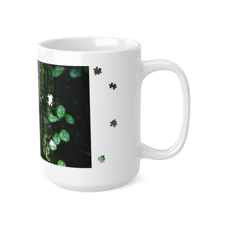 Diploderma Keramikbecher mit Puzzleteil-Motiv – Kaffeebecher mit botanischem Motiv