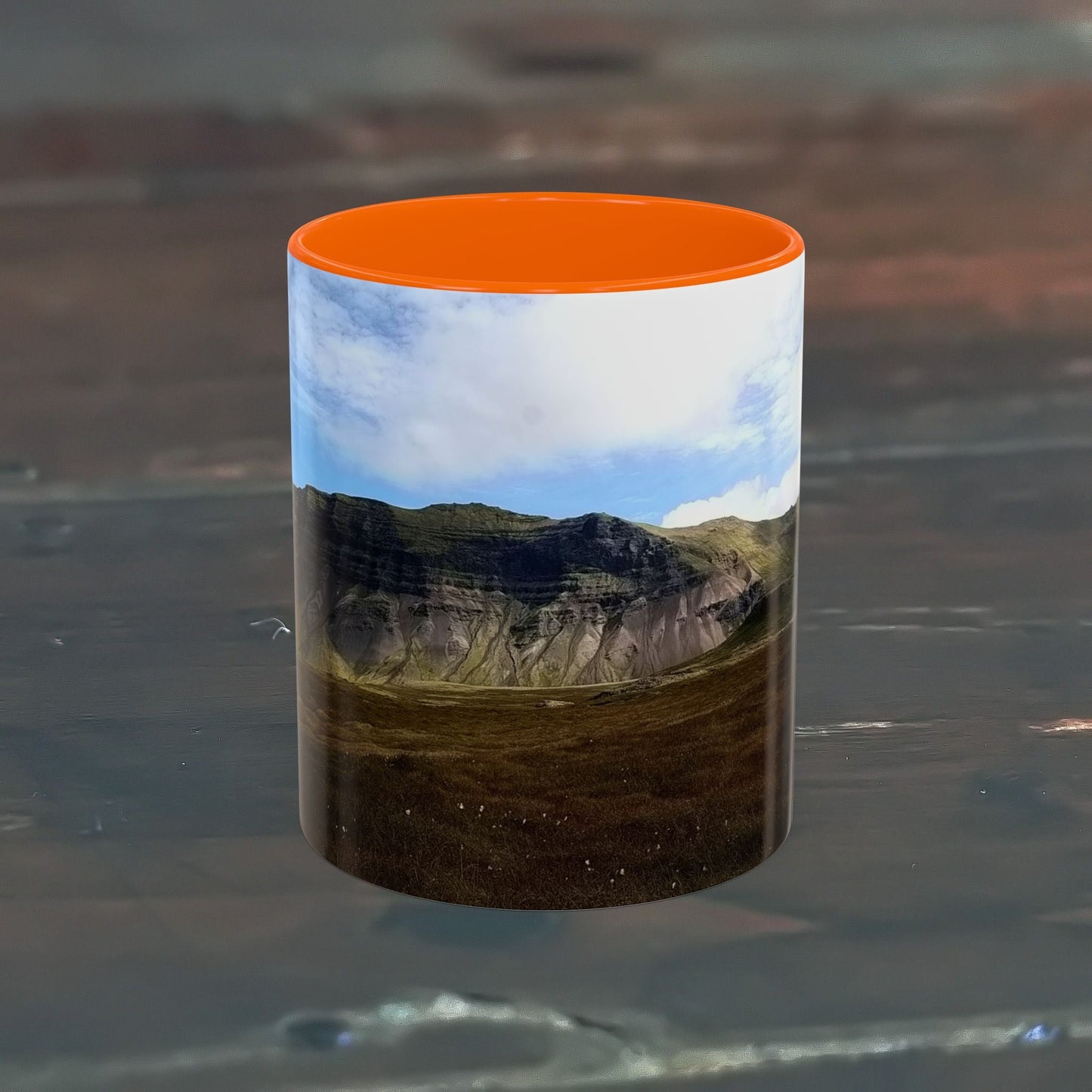 Coffee Mug with Iceland Scenery, 11oz, high-quality ceramic design.