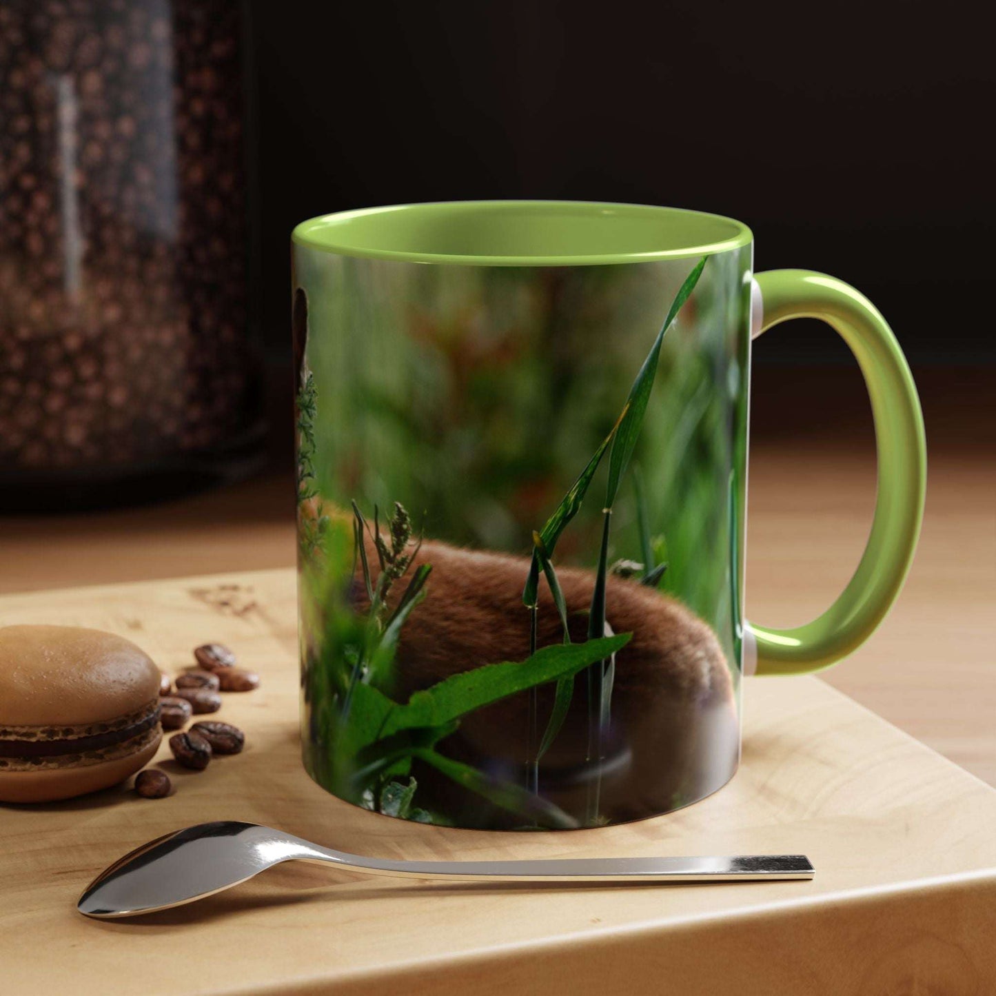 Fox-inspired accent coffee mug with vibrant nature design, perfect gift for wildlife lovers.