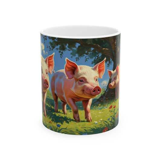 Pigs Mug - Ceramic Coffee Cup - A Pretty Print