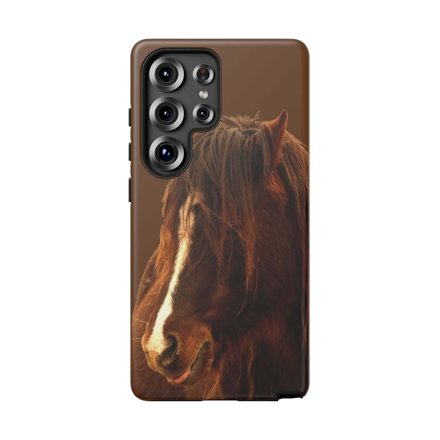 Protective phone case with horse design for horse lovers, durable and weather-resistant.