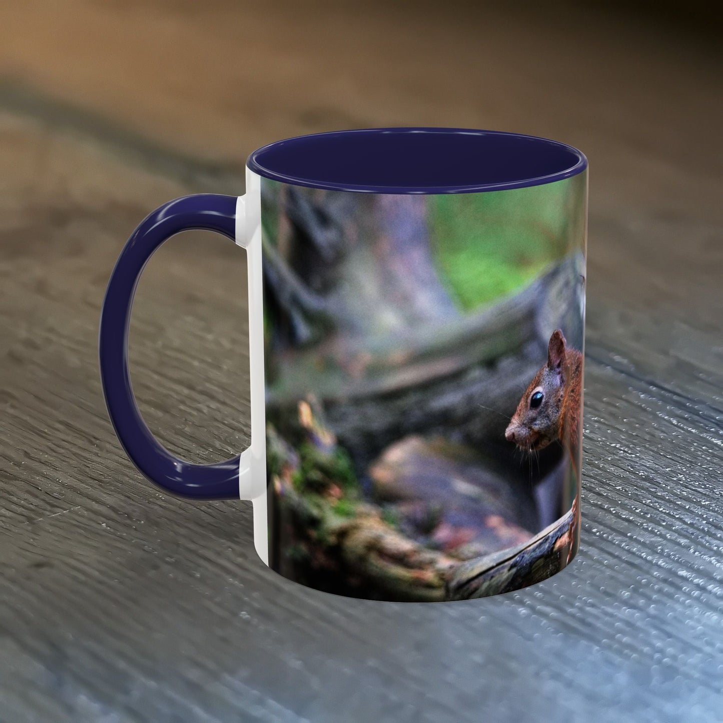 Adorable squirrel ceramic mug with nature-inspired design and glossy finish, 11oz.