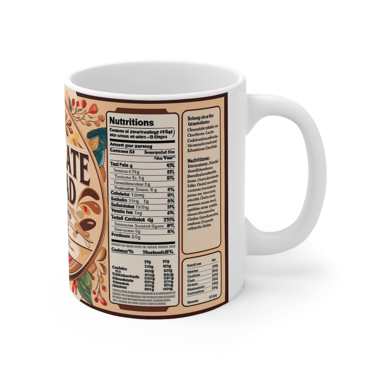 Mug - Chocolate Spread Design Ceramic Coffee Cup - A Pretty Print