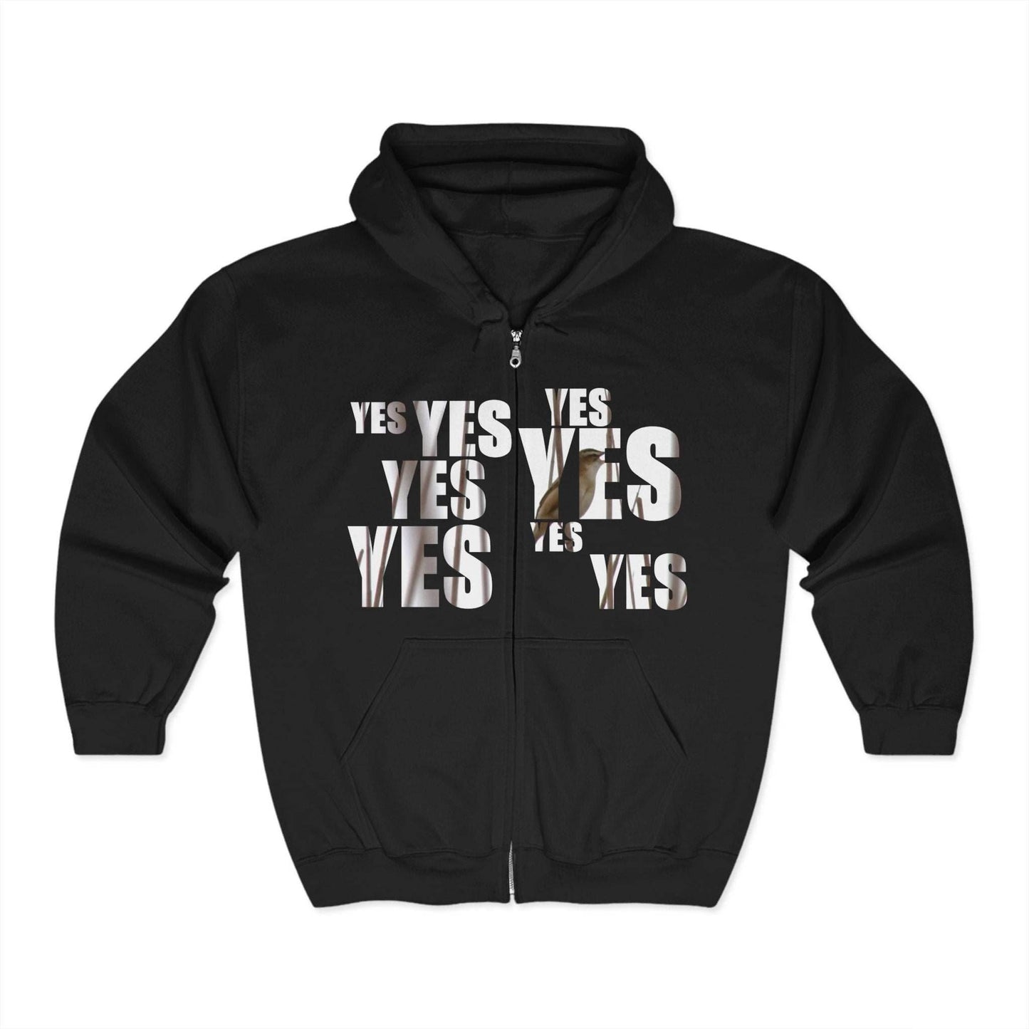 Unisex Heavy Blend™ Yes and No Print Full Zip Hooded Sweatshirt - A Pretty Print