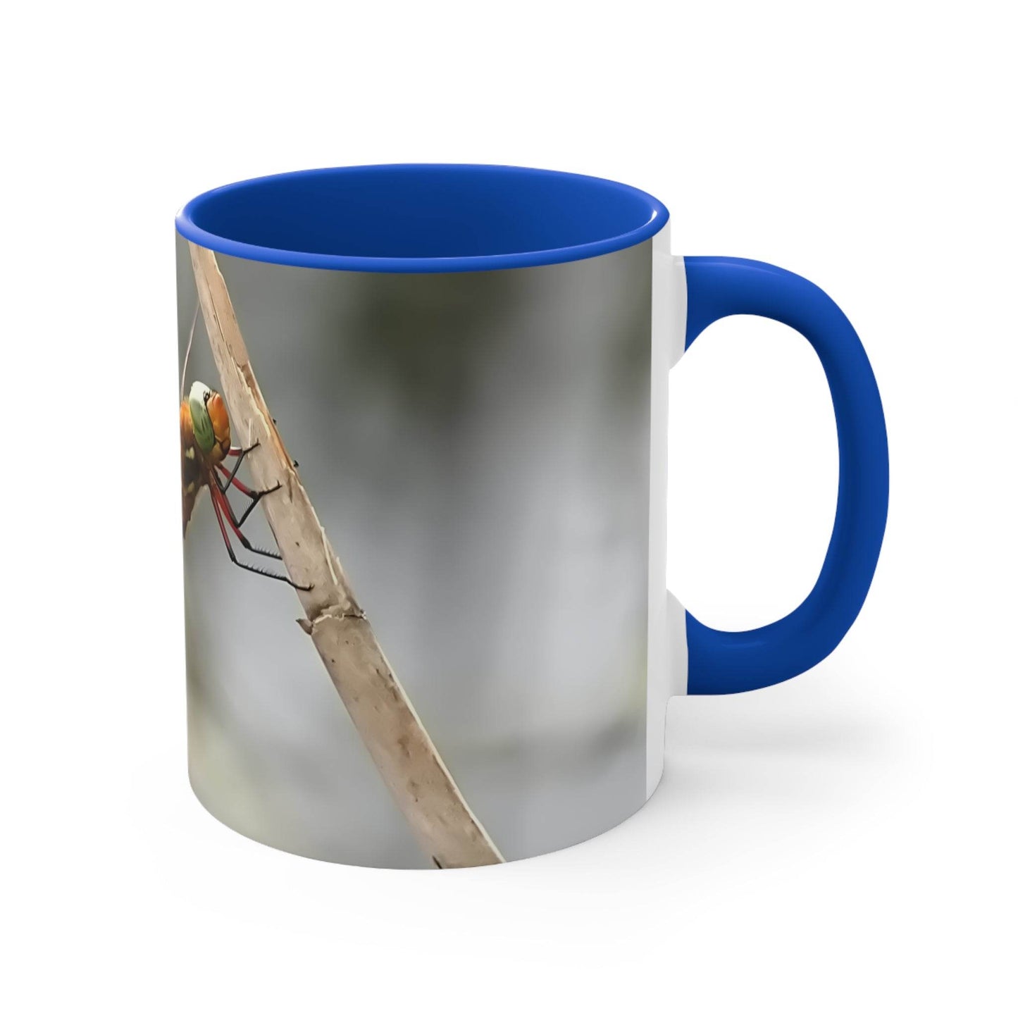Pretty Dragonfly Design, White Ceramic