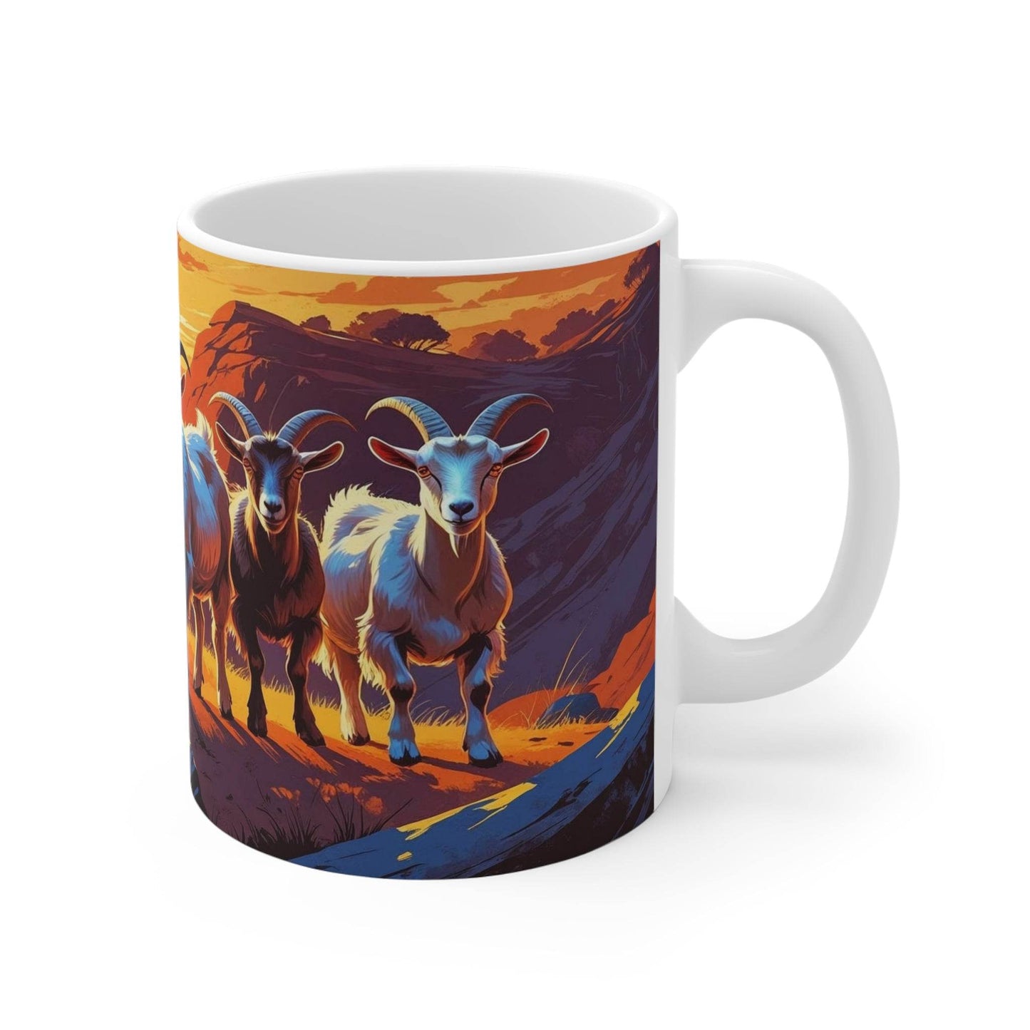 Mug Goats in the Mountains Ceramic Coffee Cup - A Pretty Print