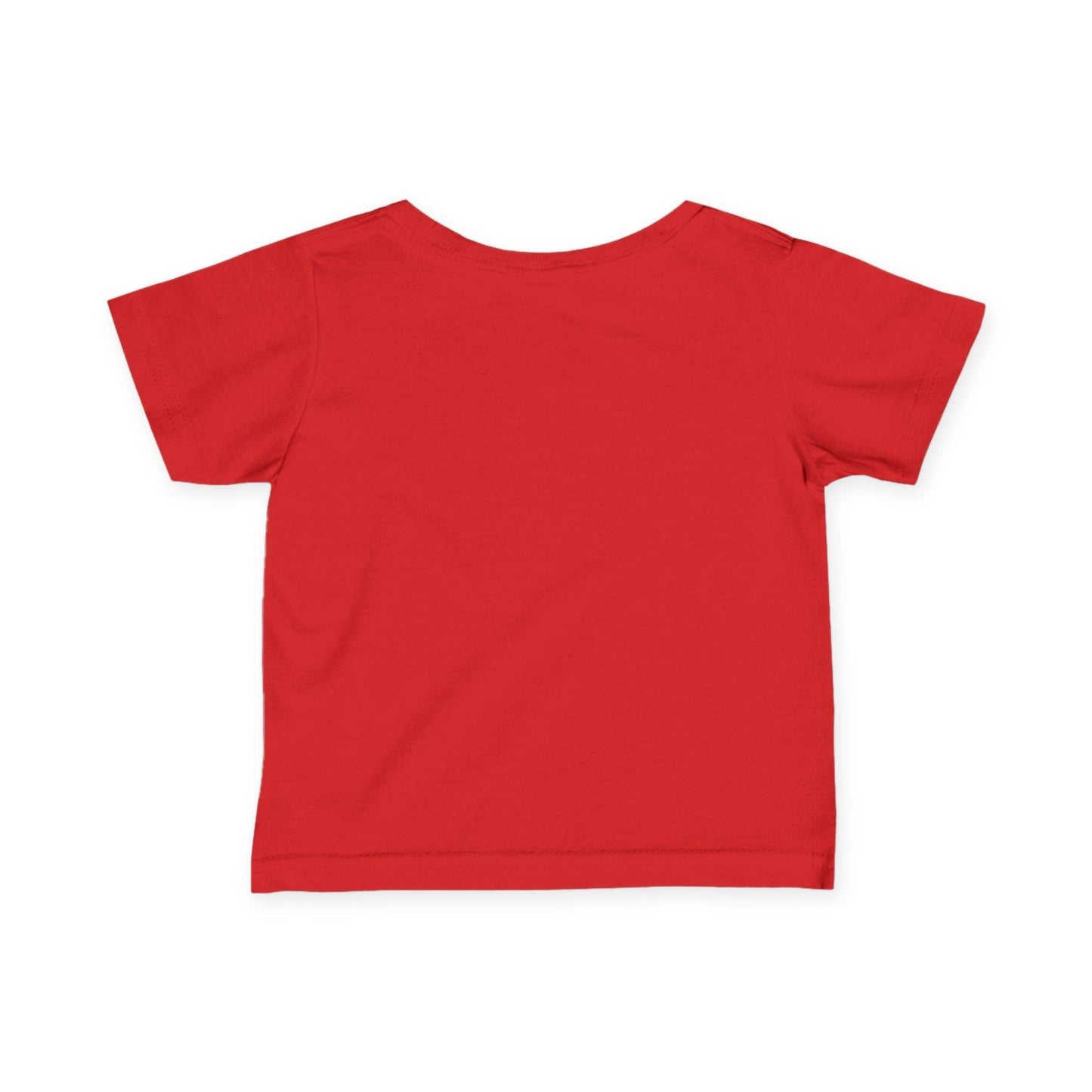 Red infant tee with a classic fit, perfect for dinosaur-loving kids.