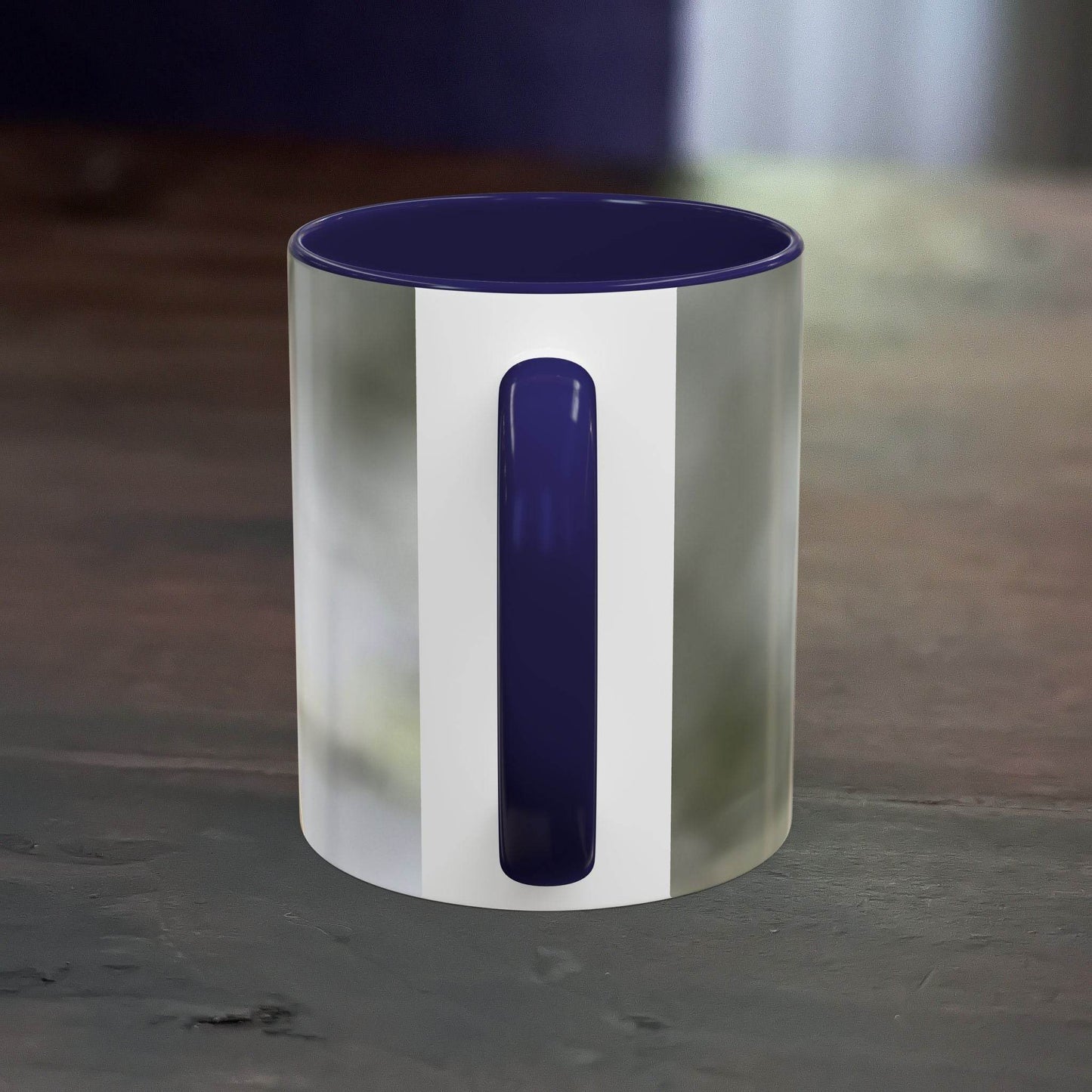 White ceramic mug with pretty dragonfly design, 11oz capacity.
