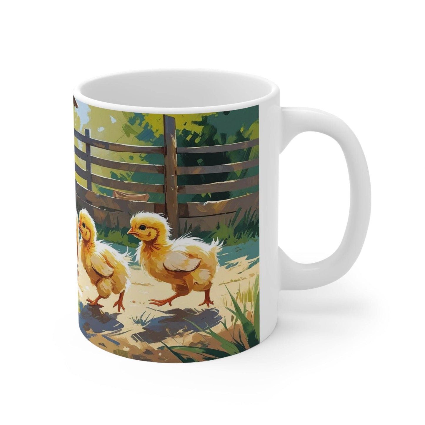 Mug - Chicken with Cute Little Chicks Coffee Cup - A Pretty Print
