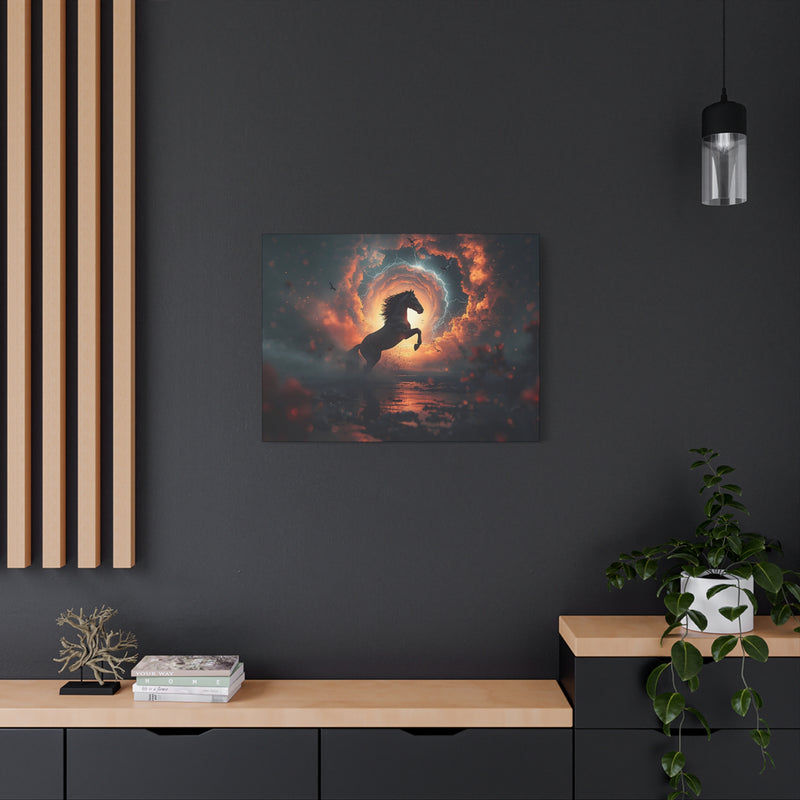 Mystic Stallion Canvas Wall Art - Horse Sunset Fantasy