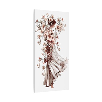 Floral Ballet Canvas Print — Elegant Dancing Woman Wall Art