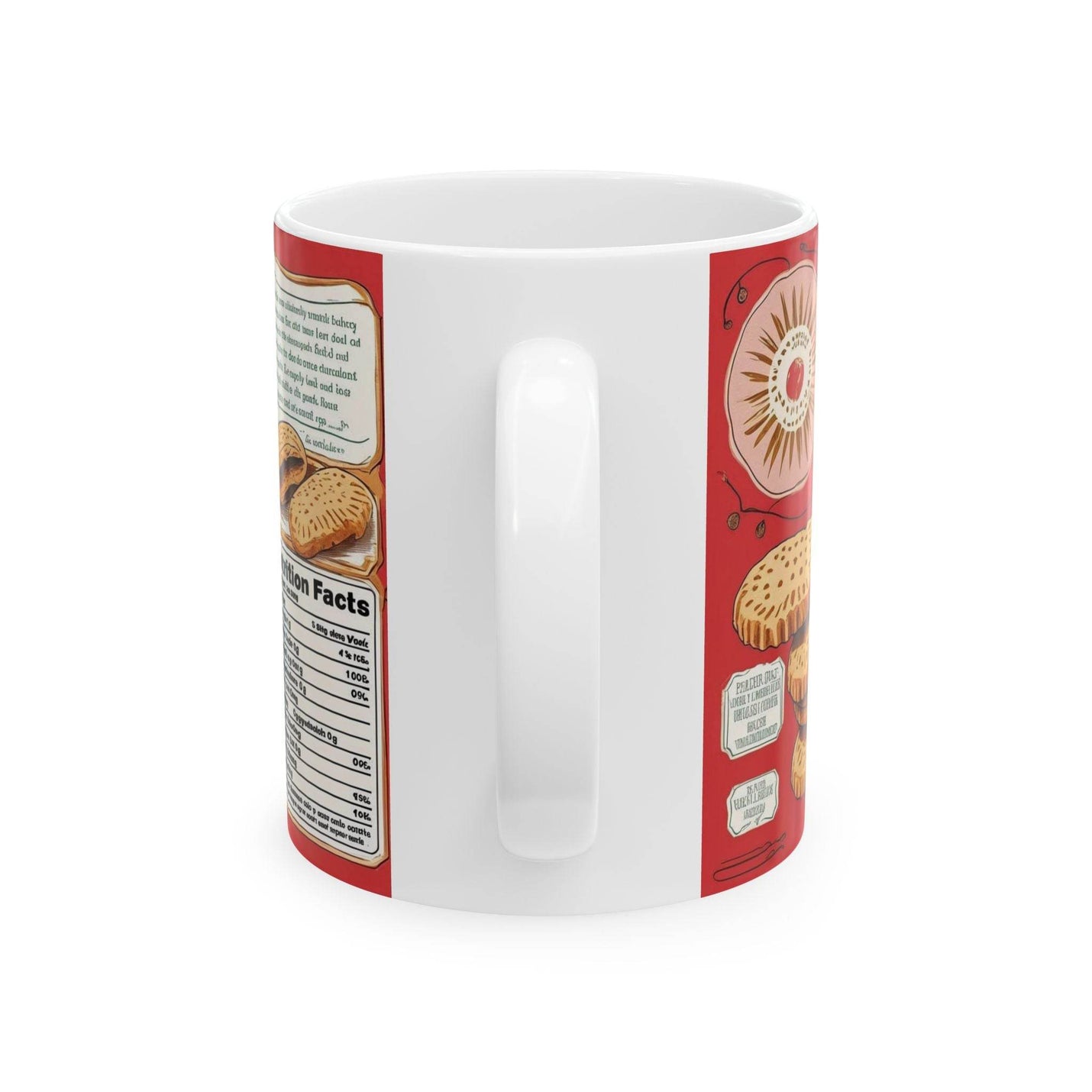 Cozy morning view of a 11oz Mug - Biscuits Coffee Mug near a sunlit window for a relaxing coffee break.