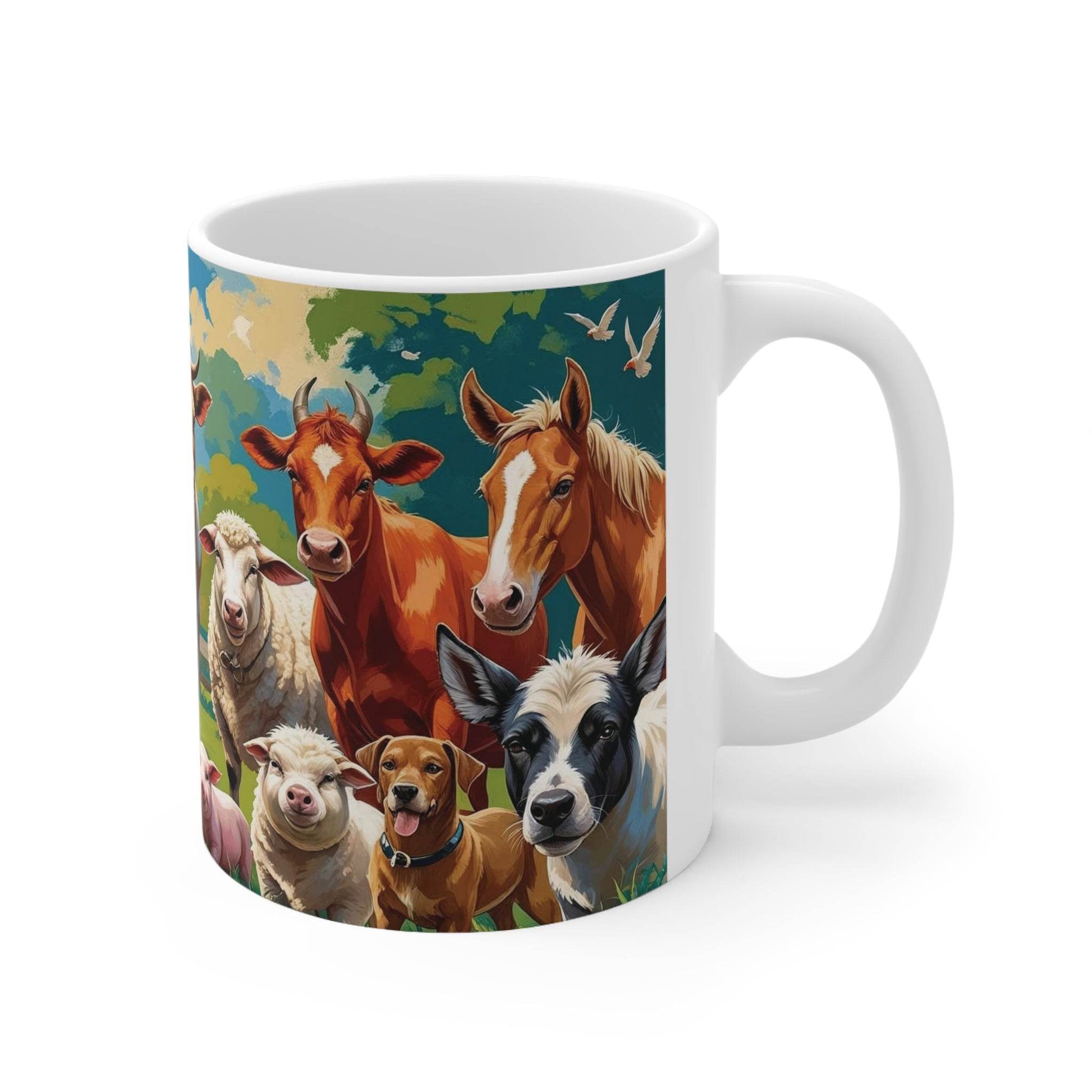 Mug Farm Animals Ceramic Cup - Gift for Animal Lovers - A Pretty Print