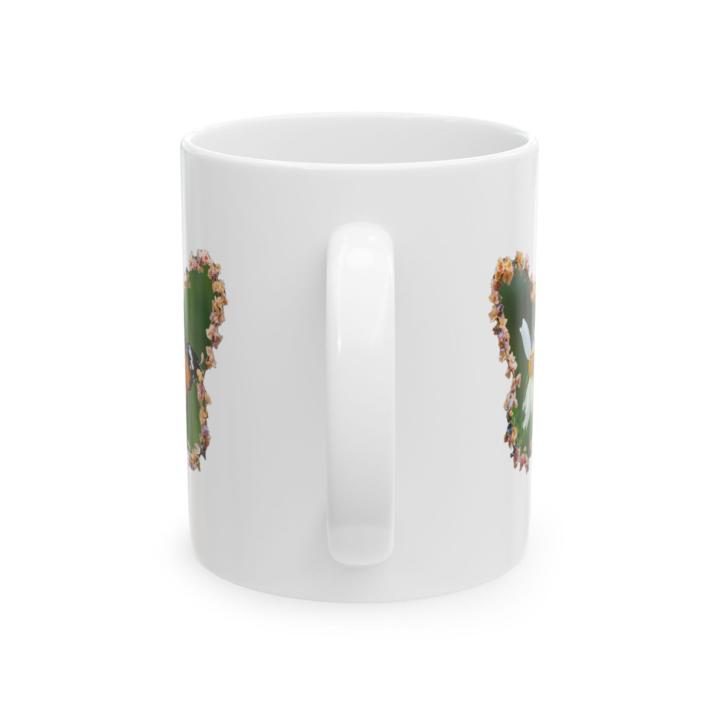Butterfly Daisy Wreath Mug | Ceramic Coffee Mug