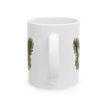 Butterfly Daisy Wreath Mug | Ceramic Coffee Mug