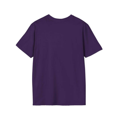 Eco-friendly Planet Earth Graphic T-Shirt, purple, back view