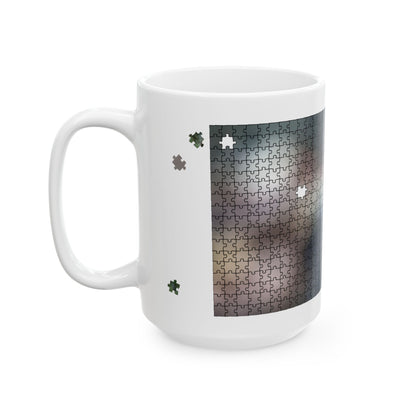 Puzzle Piece Diploderma Ceramic Mug – Botanical Nature Coffee Mug (11oz & 15oz)
