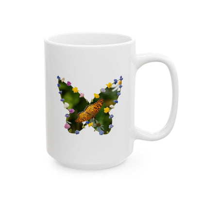 Butterfly Floral Ceramic Coffee Mug — 11oz & 15oz