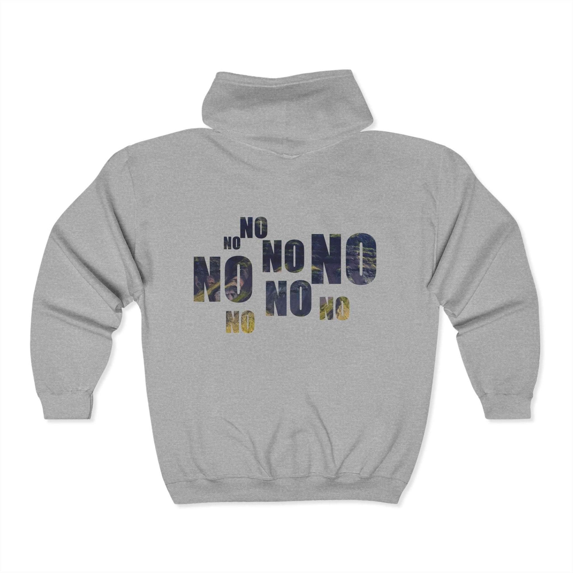 Unisex Heavy Blend™ Yes and No Print Full Zip Hooded Sweatshirt - A Pretty Print